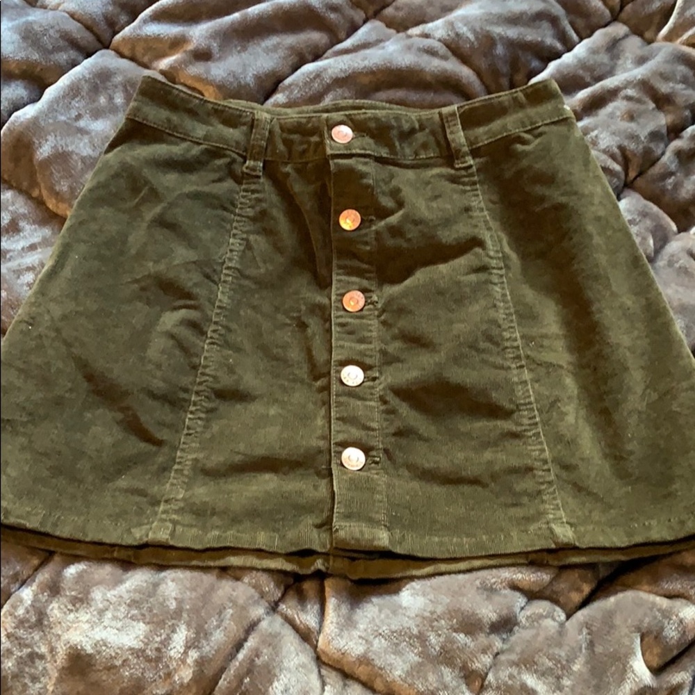 Corduroy button up skirt